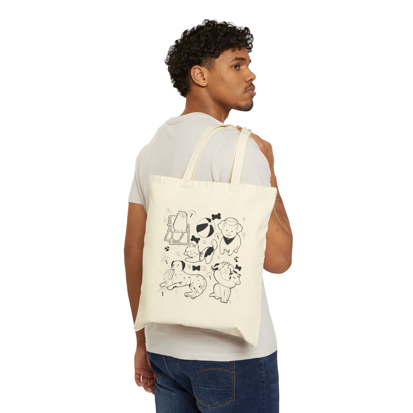 Sun, Sand, & Wagging Tails – Summer Dog Tote Bag