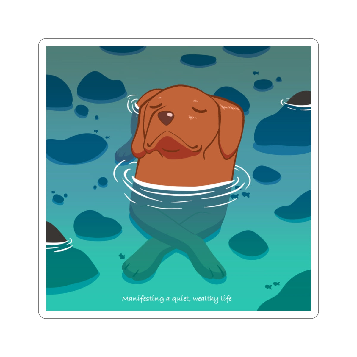 Manifesting Peace – Beach Dog Sticker