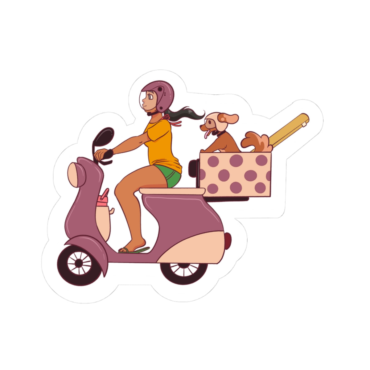 Beach Bound ๐๏ธ๐ถ - Scooter Dog Sticker