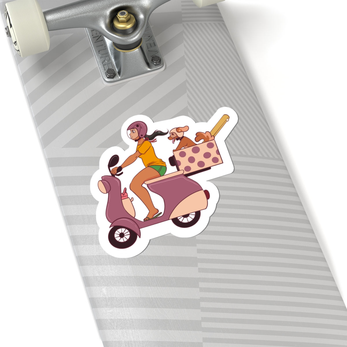 Beach Bound ๐๏ธ๐ถ - Scooter Dog Sticker