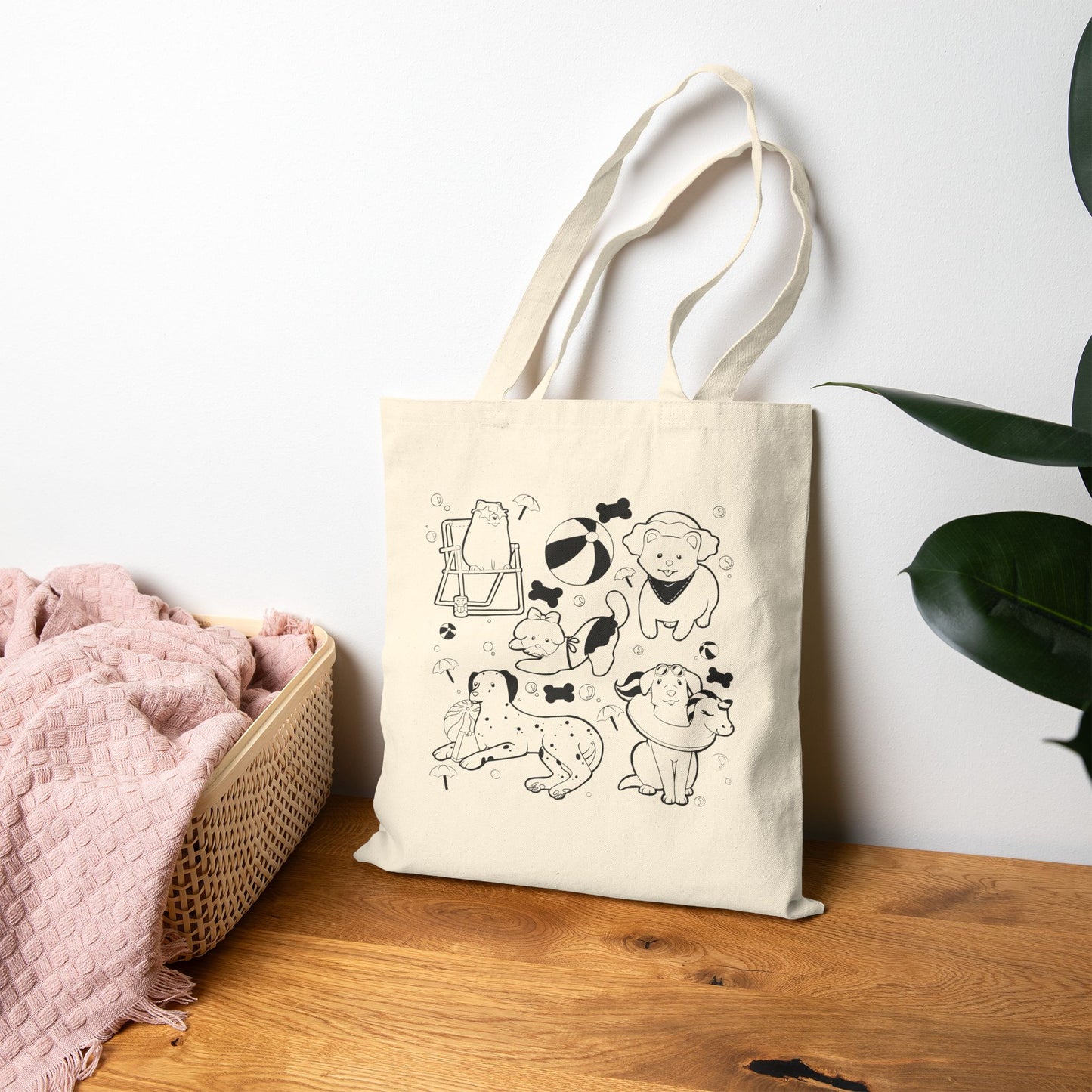 Sun, Sand, & Wagging Tails – Summer Dog Tote Bag