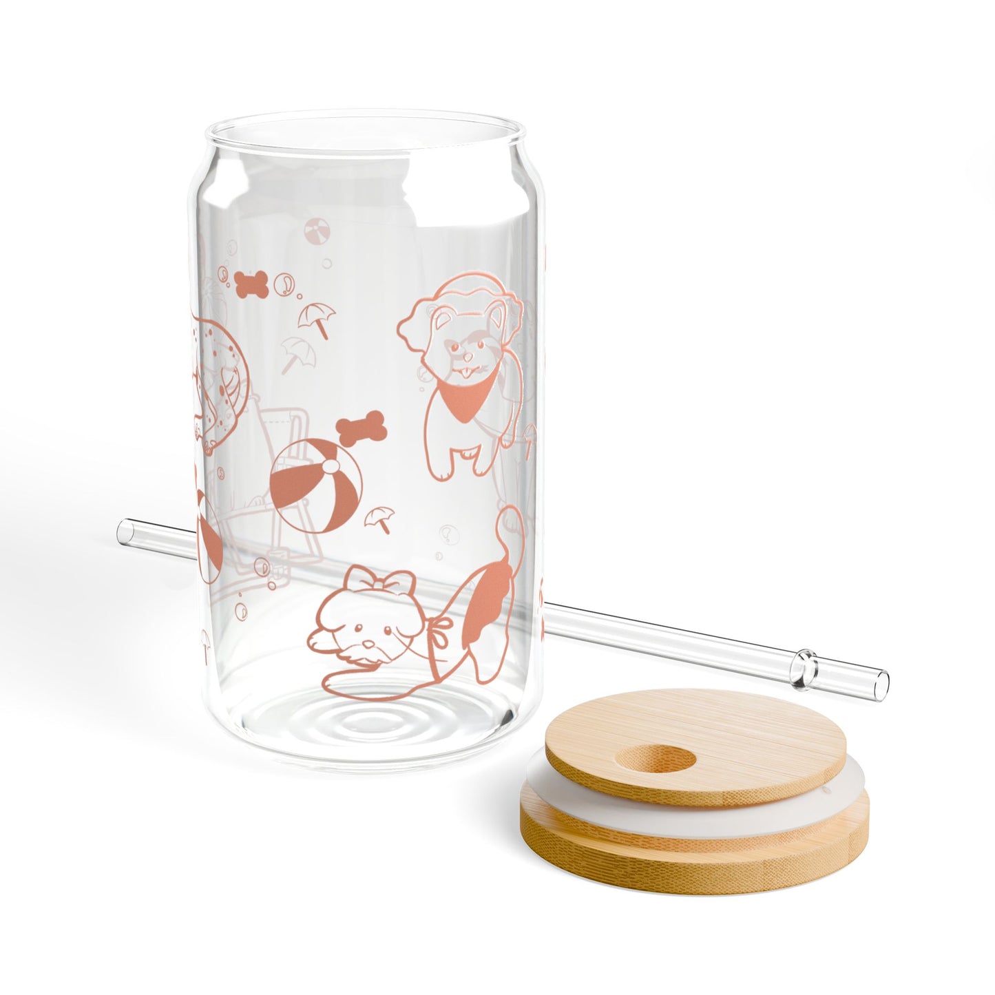 Sun, Sand, & Wagging Tails – Summer Dog Sipper Glass