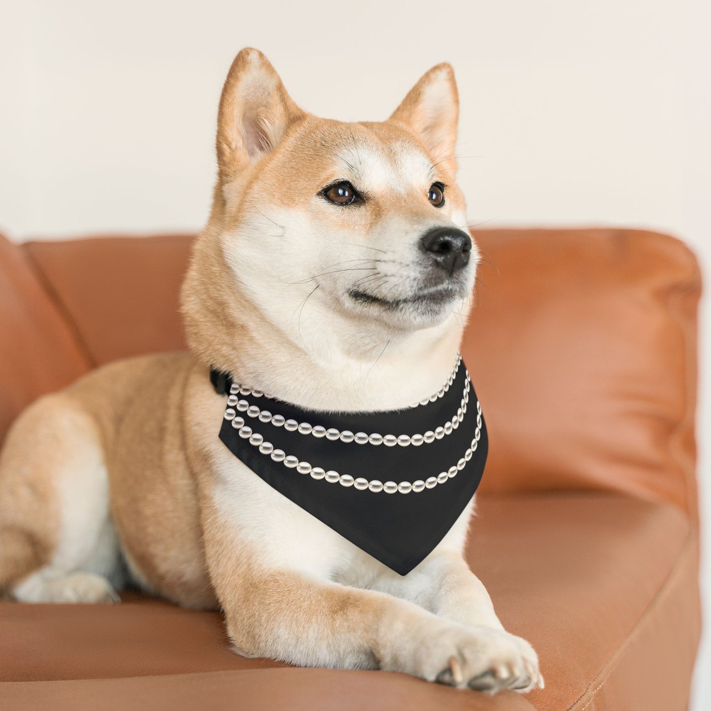 Pearl Necklace - Clip-on Dog Bandana