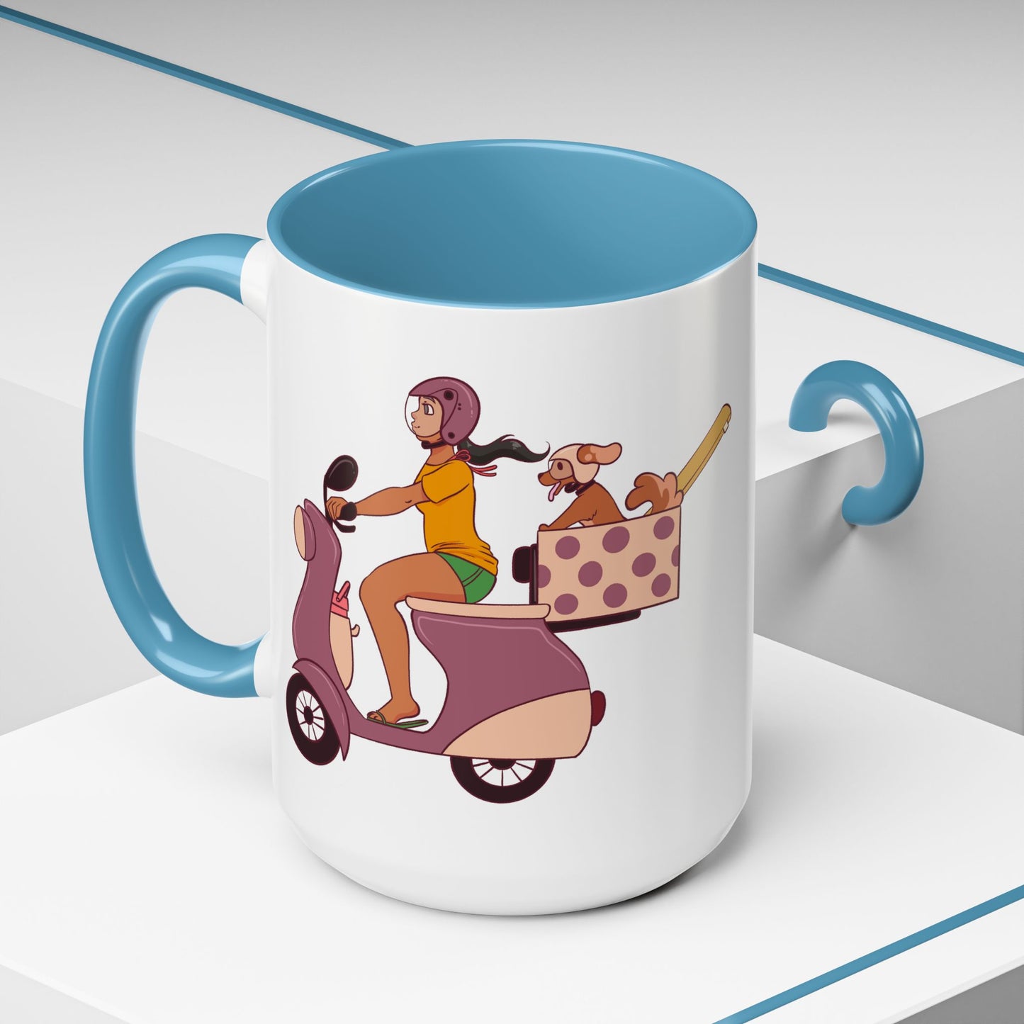 Beach Bound Mug 🏖️🐶 - Scooter Dog Mug
