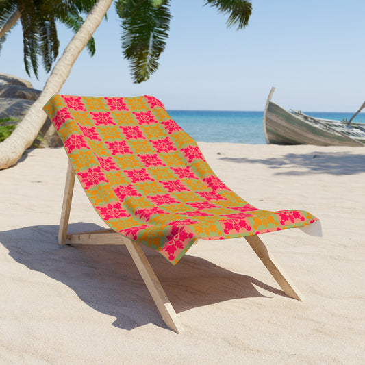 Heart and Fern - Dog Themed Hawaiian Quilt Beach Towel