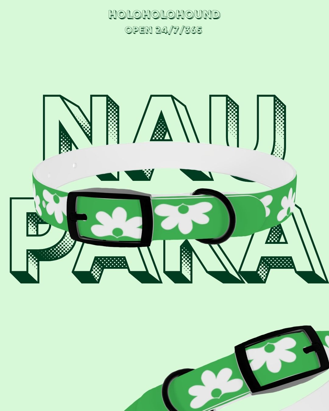 Naupaka Dog Collar - Green
