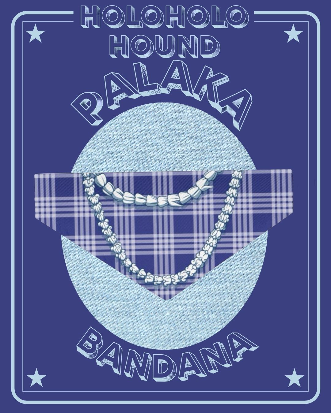 Palaka Bandana - Blue Crown Flower