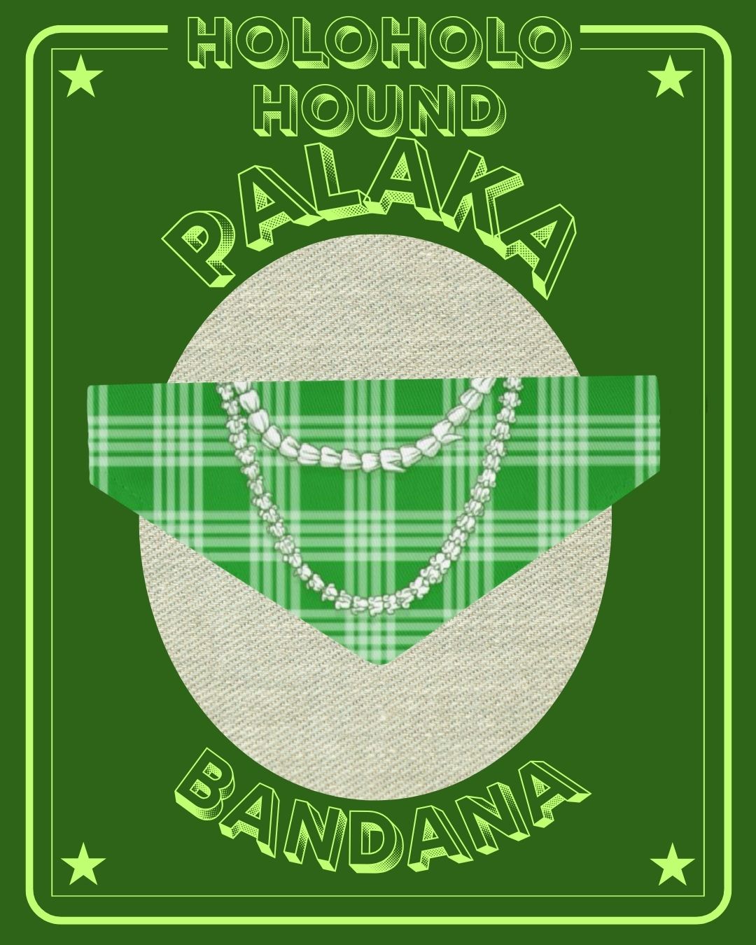 Palaka Bandana - Green Crown Flower